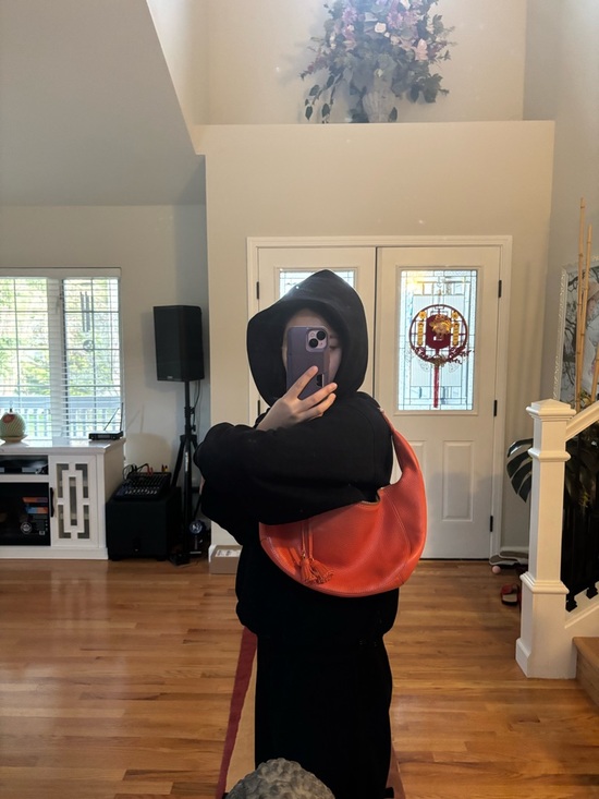 Cole Haan Orange Pebbled Leather Hobo Bag - Picture 7 of 8